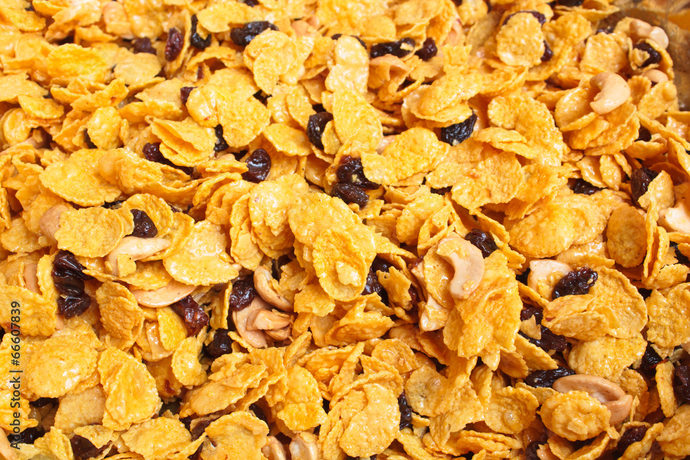 Cornflakes and caramel. Cornflakes and caramel.