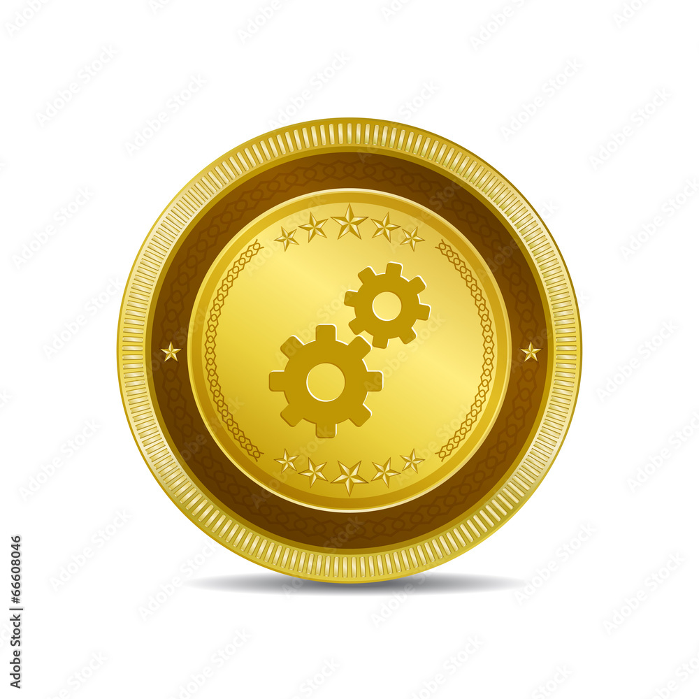 Settings Circular Vector Gold Web Icon Button Settings Circular Vector Gold Web Icon Button