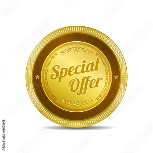 Special Offer Gold Vector Icon Button