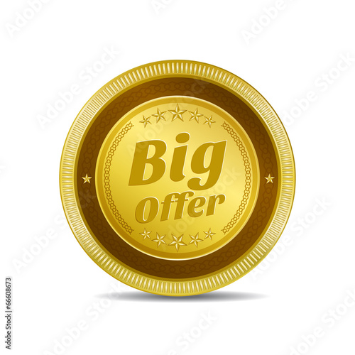 Big Offer Glossy Shiny Circular Vector Button