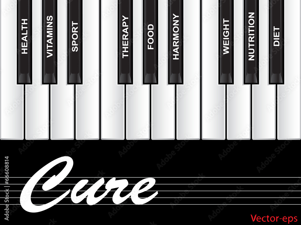 Fototapeta premium Vector conceptual piano word cloud