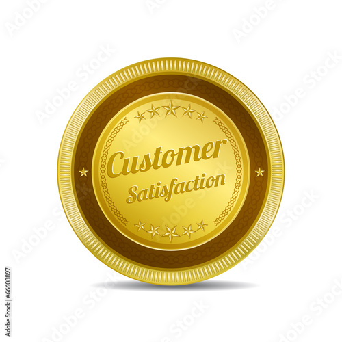 Customer Satisfaction Gold Vector Icon
