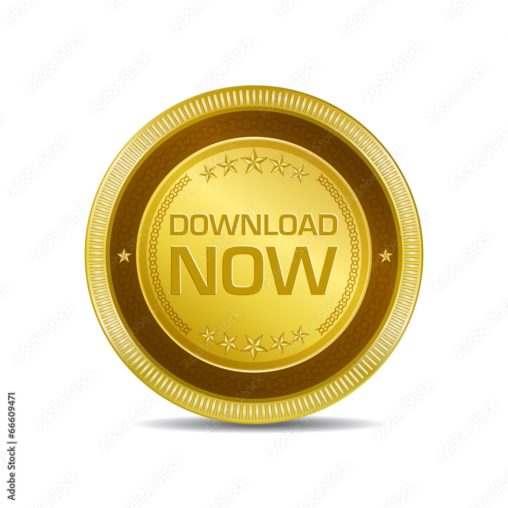 Download Now Glossy Shiny Circular Vector Button