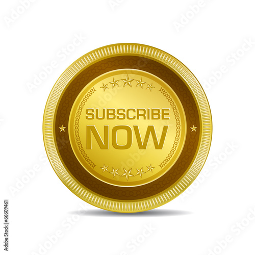 Subscribe Now Glossy Shiny Circular Vector Button
