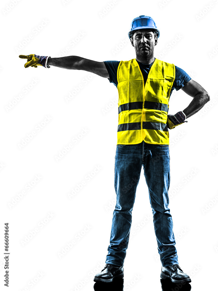 construction worker signaling safety vest silhouette construction worker signaling safety vest silhouette