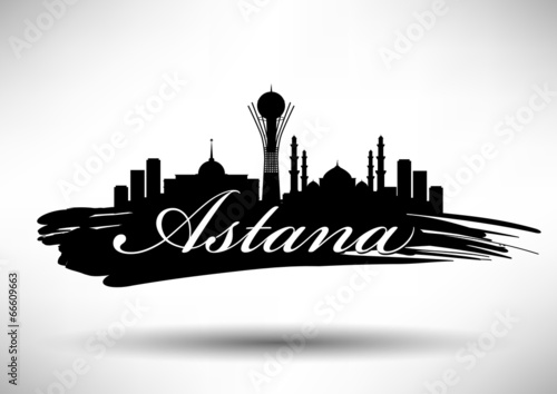 City of Astana Typographic Skyline Design