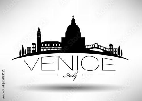 City of Venice Typographic Skyline Design