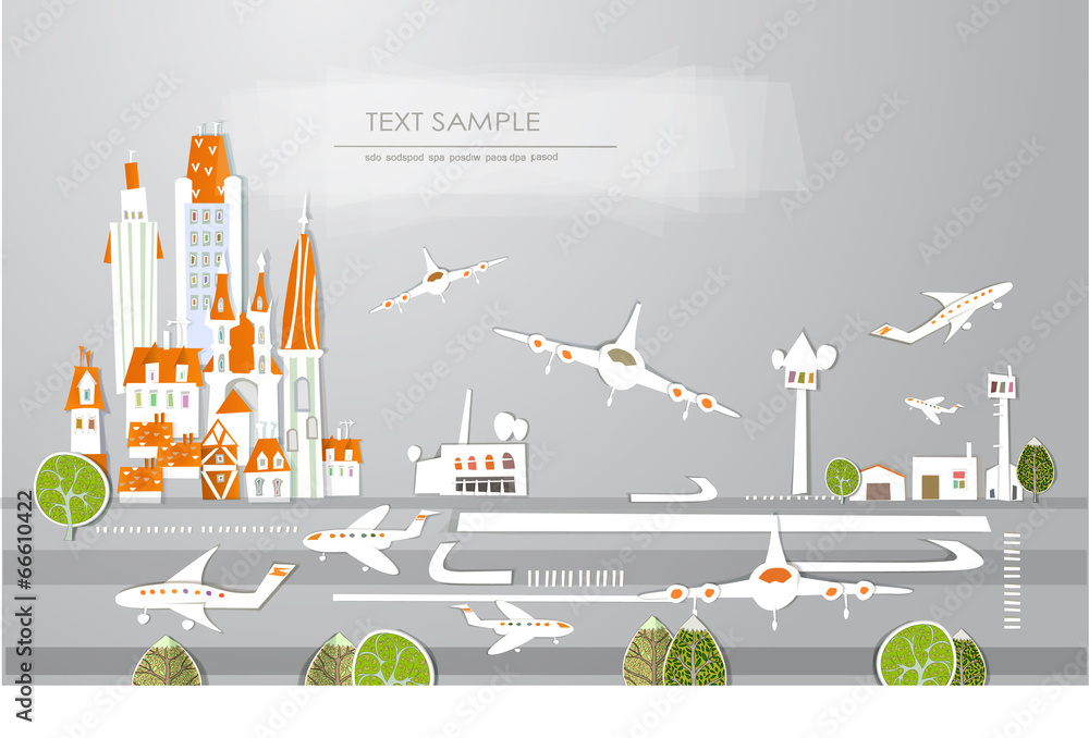 Naklejka premium City airport illustration