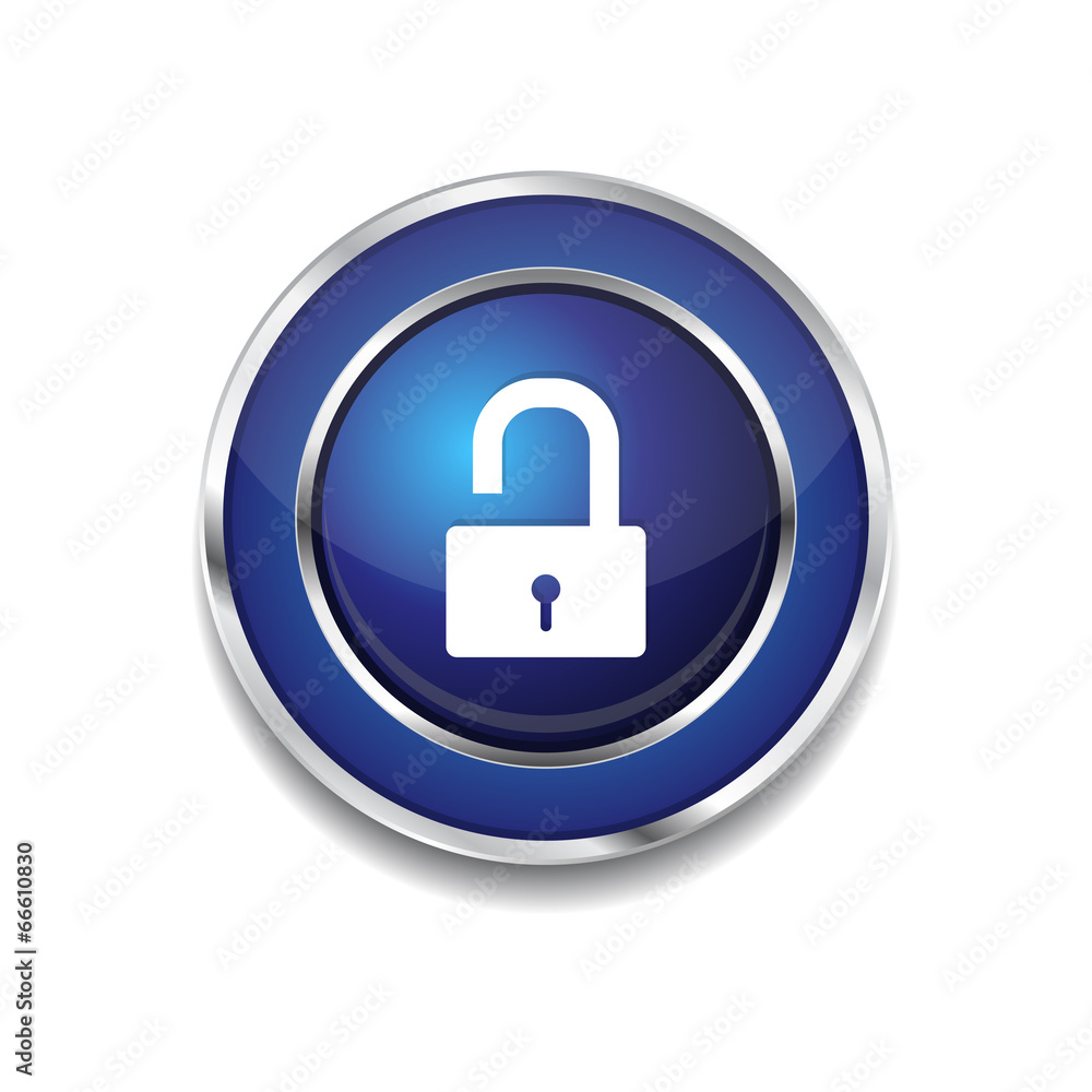 Unlock Circular Blue Vector Web Button Icon Unlock Circular Blue Vector Web Button Icon