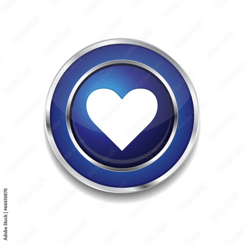 Heart Circular Blue Vector Web Button Icon Heart Circular Blue Vector Web Button Icon