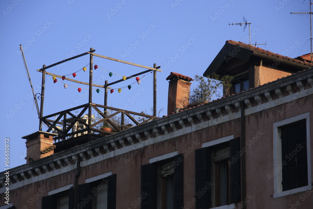 terrasse sur les toits à Venise