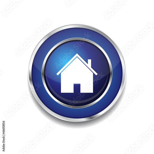 Home Circular Blue Vector Web Button Icon