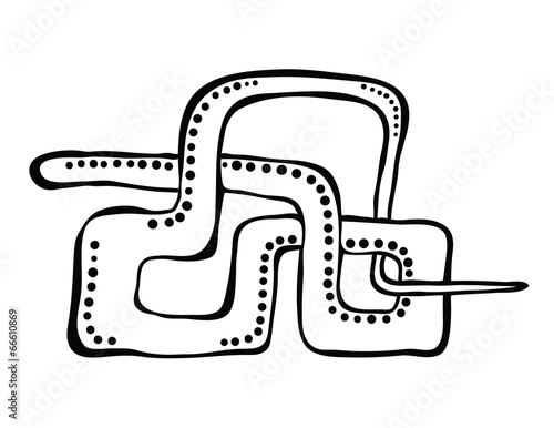 worm in native style, vector illustration