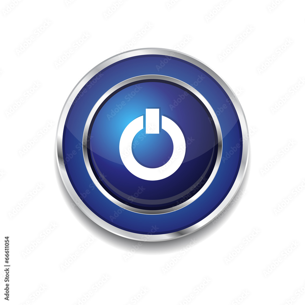 Power Circular Vector Blue Web Icon Button Power Circular Vector Blue Web Icon Button