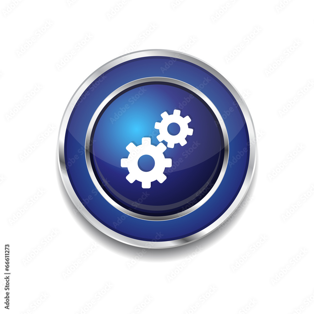 Settings Circular Vector Blue Web Icon Button Settings Circular Vector Blue Web Icon Button