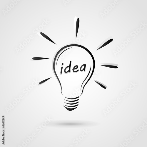 Vector drawing bulb idea