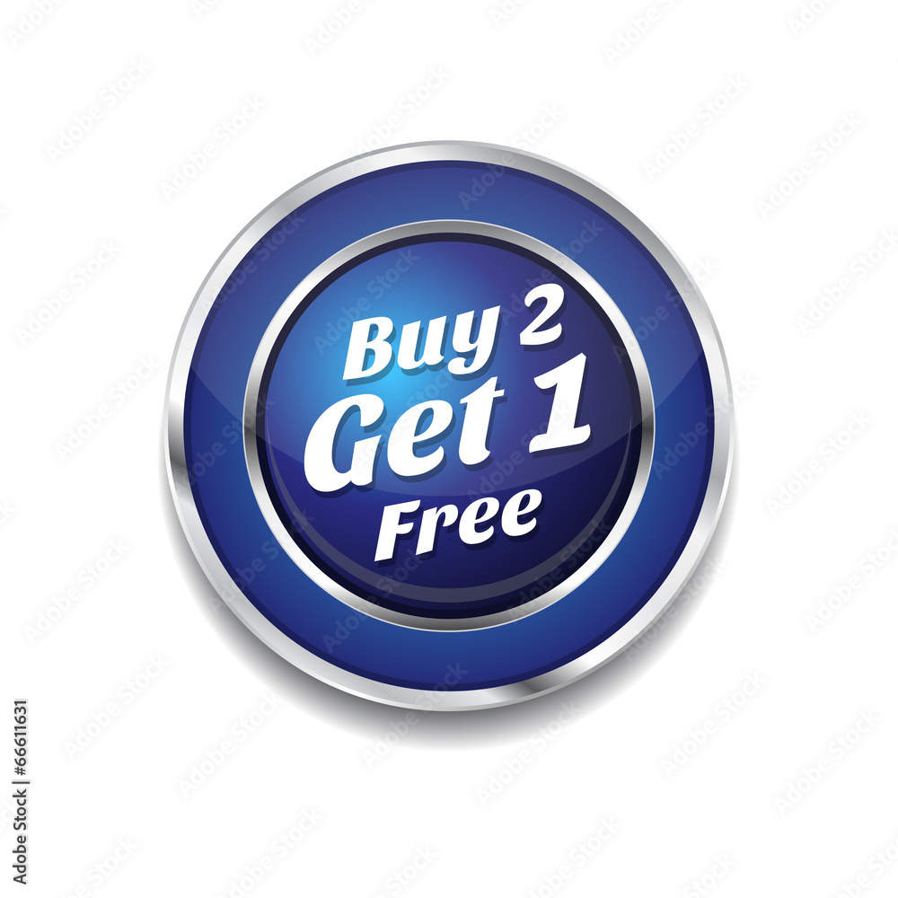 Buy 2 Get 1 Free Glossy Shiny Circular Vector Button Buy 2 Get 1 Free Glossy Shiny Circular Vector Button
