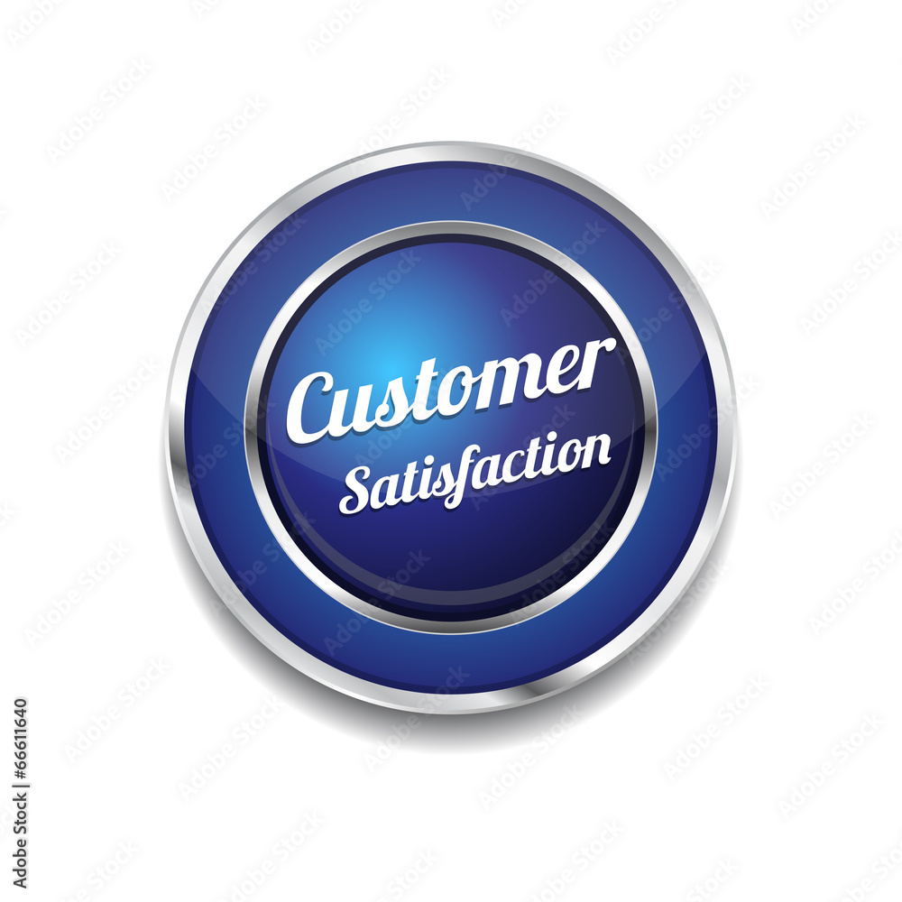 Customer Satisfaction Blue Vector Icon Customer Satisfaction Blue Vector Icon