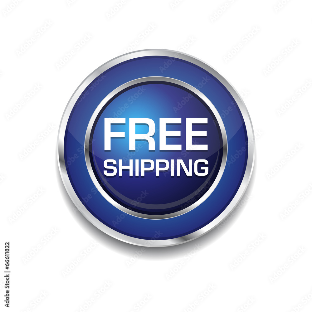 Free Shipping Glossy Shiny Circular Vector Button Free Shipping Glossy Shiny Circular Vector Button