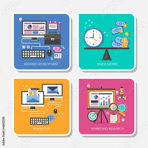 set of flat design concept vector illustration