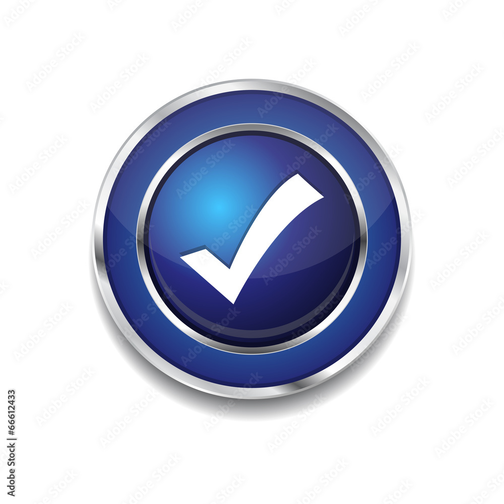 Tick Mark Circular Vector Blue Web Icon Button Tick Mark Circular Vector Blue Web Icon Button
