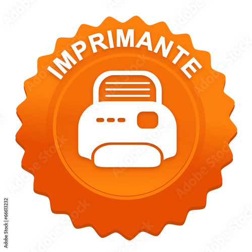 imprimante sur bouton web denté orange
