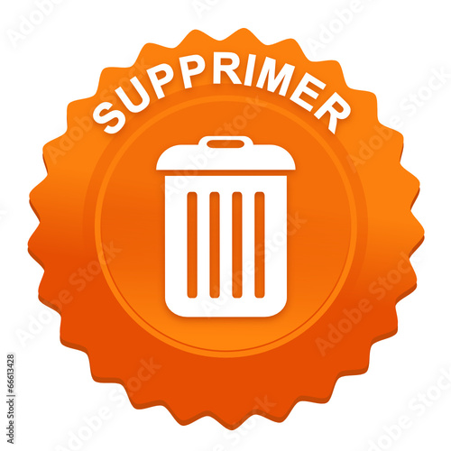 supprimer sur bouton web denté orange