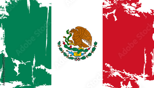 Mexican grunge flag. Vector illustration