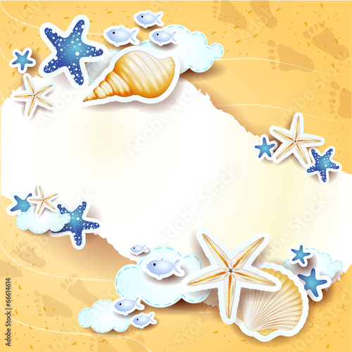 Beach background with copy space