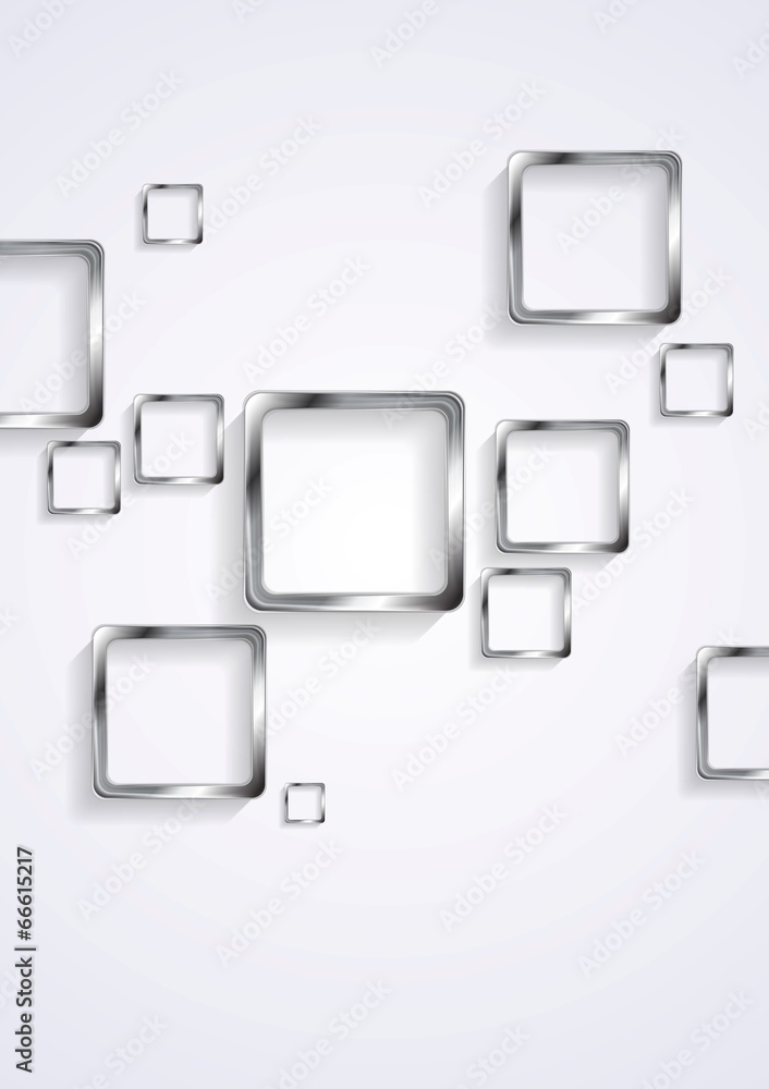 Metallic squares on white background Metallic squares on white background
