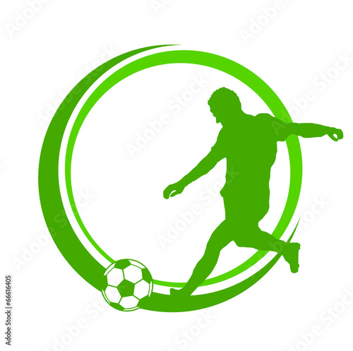 Fußballer Logo Schuss grün
