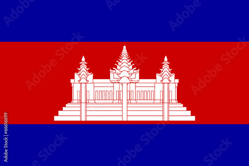 High detailed flag of Cambodia