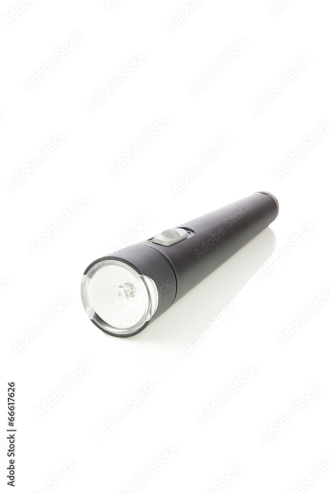Black modearn searchlight isolated on white background