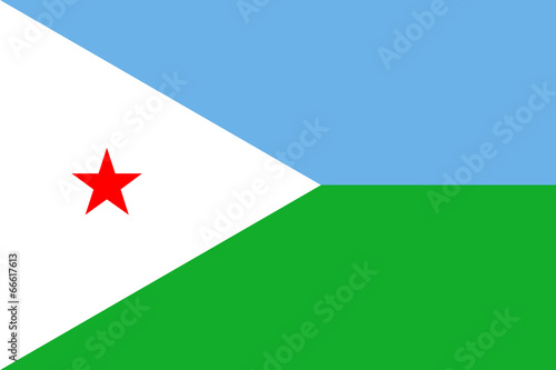 High detailed vector flag of Djibouti