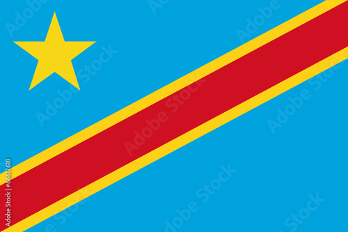 High detailed vector flag of Democratic Republic of the Congo