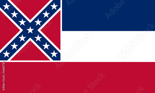 High detailed vector flag of Mississippi