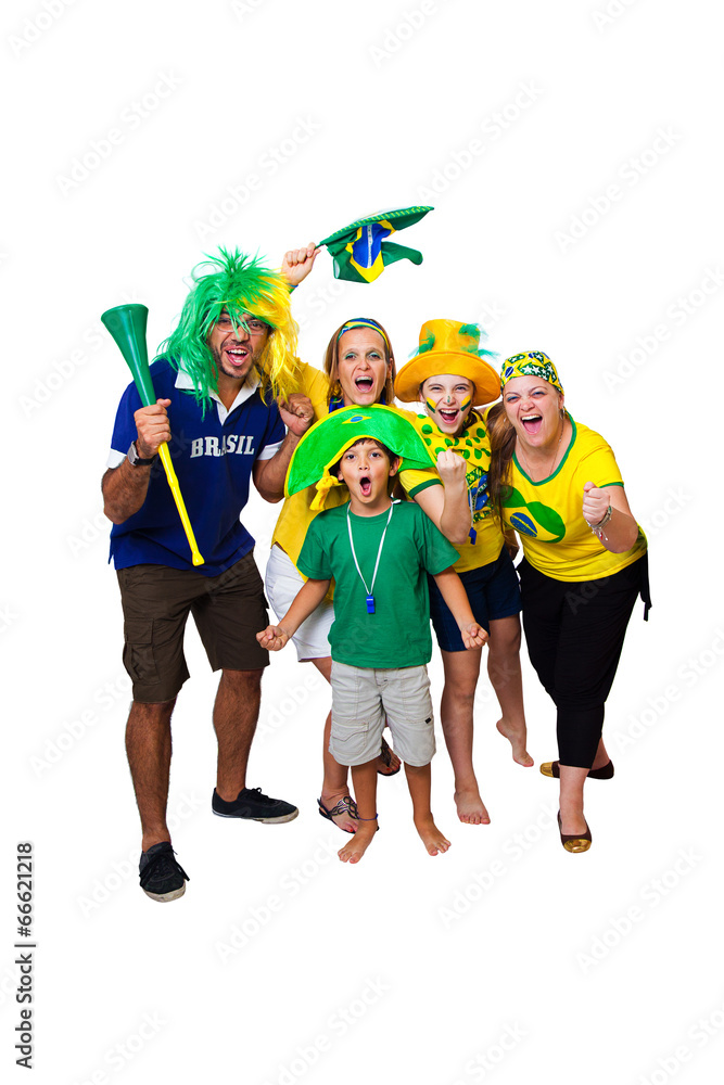 Brazilian family cheering on