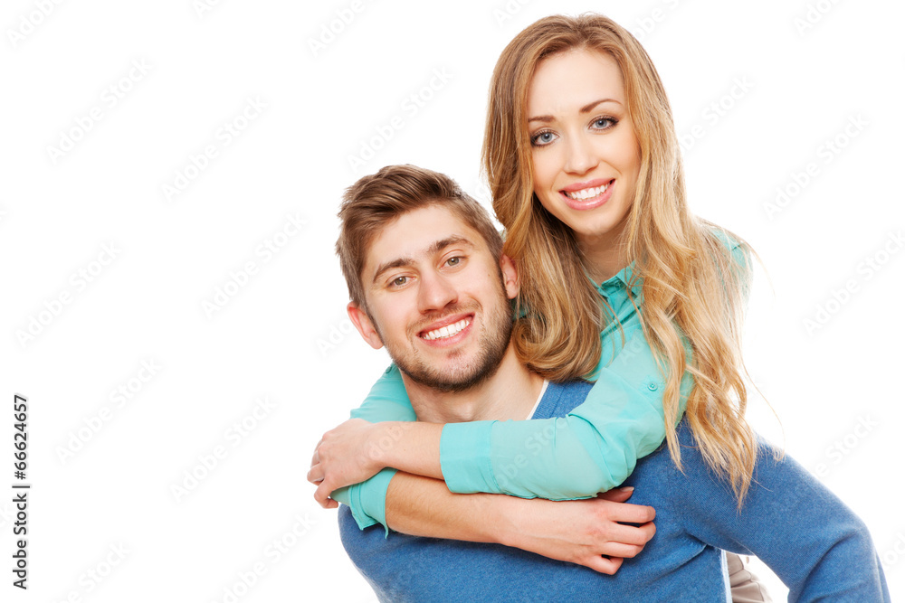 Young couple isolated on white background Young couple isolated on white background