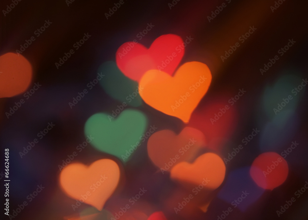 Blurred lights in a shape of heart Blurred lights in a shape of heart