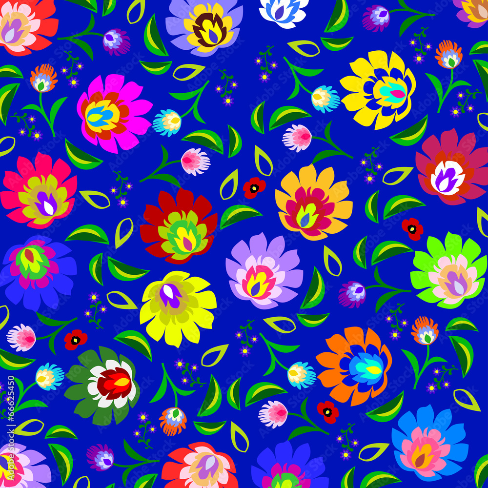 Fototapeta Tradycyjny polski ludowy wzór kwiatowy