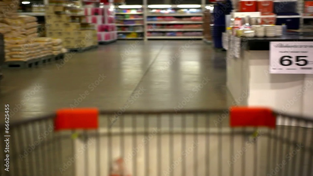 custom made wallpaper toronto digitalCustomer shopping at supermarket with trolley. Video
