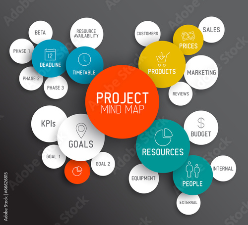 Project management mind map scheme / concept