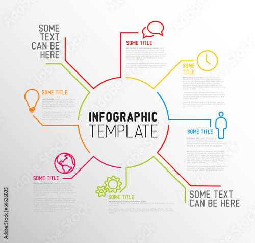 Modern Infographic report template made from lines