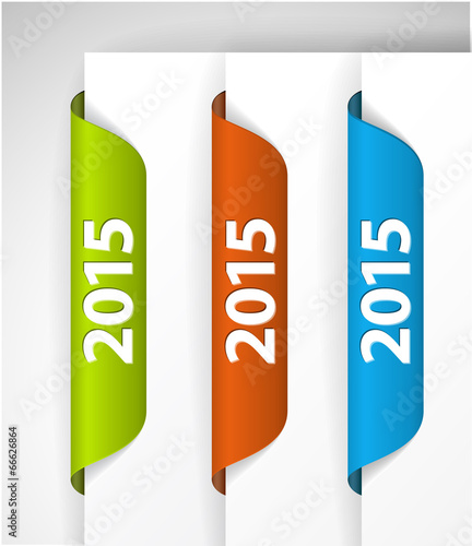 Vector 2015 Labels / Stickers on the edge of the (web) page