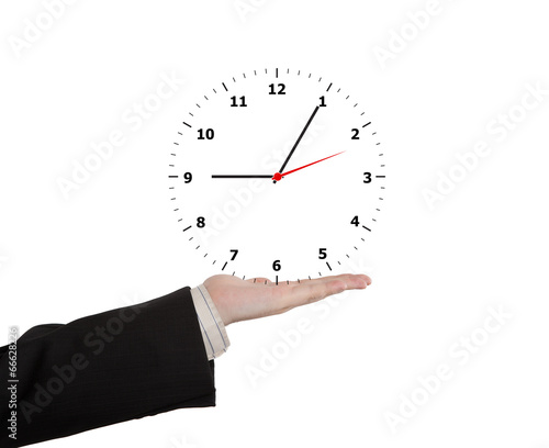 clock per palms of the man
