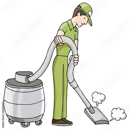 Man Using Wet Dry Vacuum