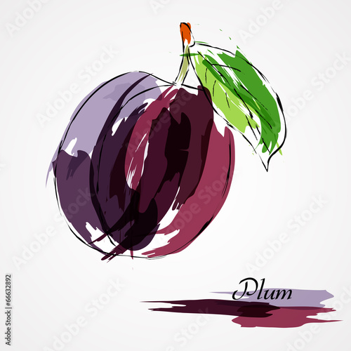 Violet plum fruit