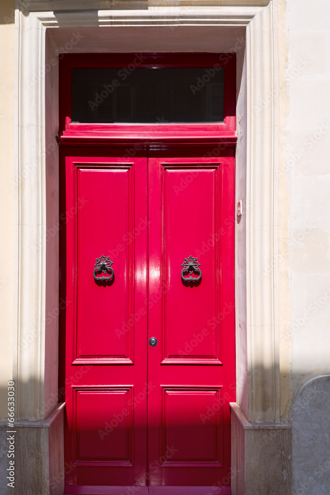 Gorgeous red british house door at house on Malta Gorgeous red british house door at house on Malta
