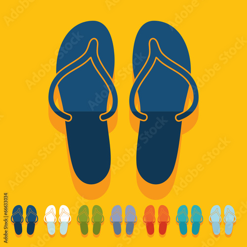 Flat design: slippers
