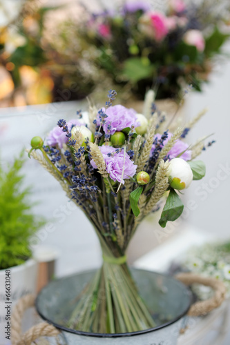 Flowers bouquet at the flower shop